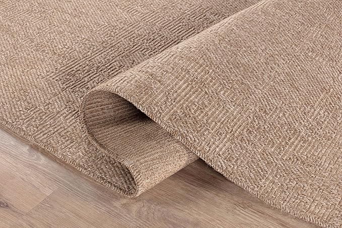 CAMILSON Easy Jute Rug 5x7, Indoor Outdoor Natural Color Fiber Area Rugs - Image 4