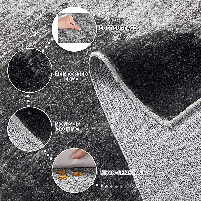 DMOYEST 10x12 Area Rug for Living Room Washable Abstract Rug - Image 7
