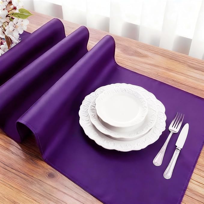 FOLINS&HOME Purple Waterproof Decorative Table Runner 36 Inches Long | 210GSM - Image 3