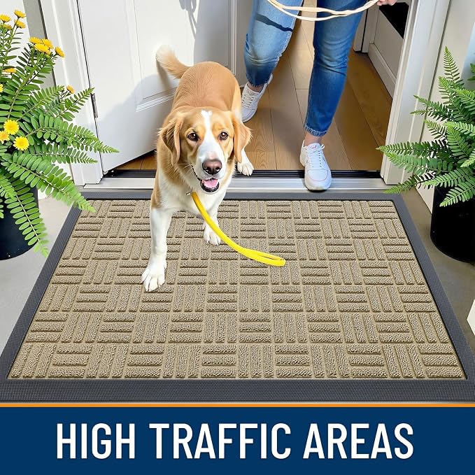 OLANLY Front Door Mat Outside Entrance 47x23, Heavy Duty Sturdy Natural Rubber - Image 6