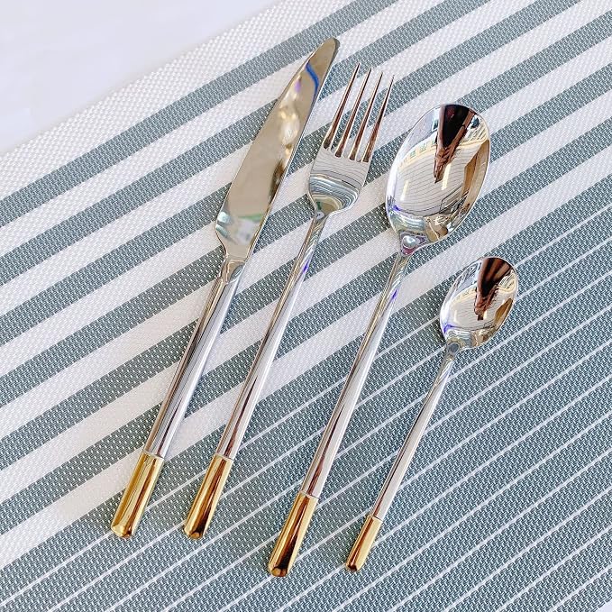 Silverware Set Service for 16, IKXO 64-Piece Modern Stainless Steel Flatware by IKXOLifeswhispersweresonate