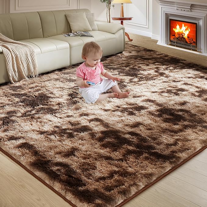 Ultra Soft Rug for Living Room, 5X8 Fluffy Shag Area Rug for Bedroom, Modern by Fairblink