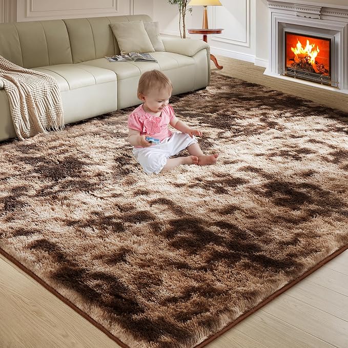 Ultra Soft Rug for Living Room, 4X6 Fluffy Shag Area Rug for Bedroom, Modern - Image 9