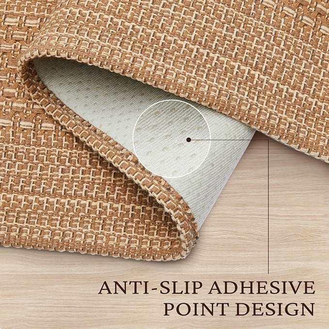 MatEssenz 2x6 Washable Runner Rug, Textured Natural Woven Low-Profile Hallway - Image 4