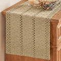 Artoid Mode Burlap Brown Woven Farmhouse Hollow Table Runner 12x72 Inch | by ArtoidMode