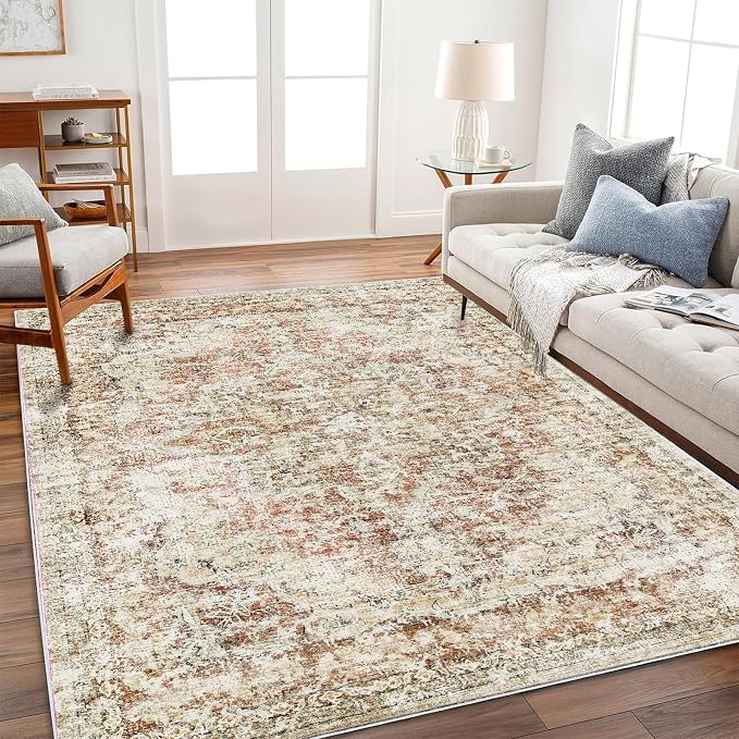 CHAMPLANT Area Rug 5'x7' Washable Rug Vintage Traditional Floor Cover Thin by CHAMPLANT