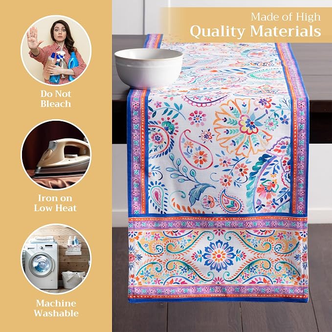 Maison d' Hermine Table Runner 100% Cotton 14.50" x 72" | Table Runners 72 - Image 3