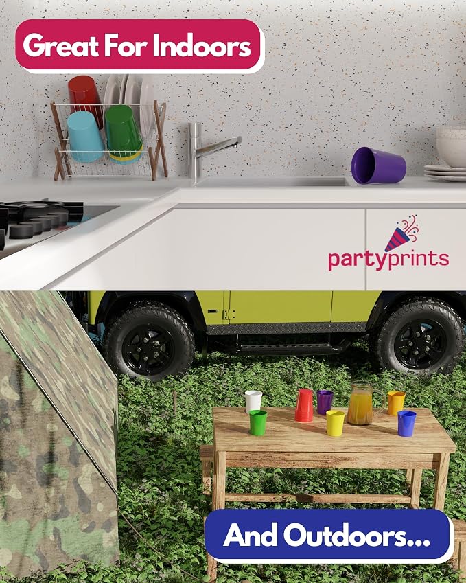 PartyPrints 100 Pack 16 oz Purple Reusable Blank Plastic Cups, Stadium Cups - Image 7