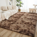 Litanika 3x5 Shag Area Rug for Living Room Bedroom, Tie-Dyed Brown High Pile by Litanika