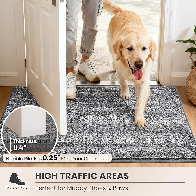 PURRUGS Dirt Trapping Door Mat 24" x 59", Non-Slip Machine Washable Entry Rug - Image 6