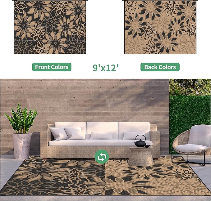 GENIMO Outdoor Rug Waterproof for Patio Decor, Large Area Rugs Mats for RV - Image 4