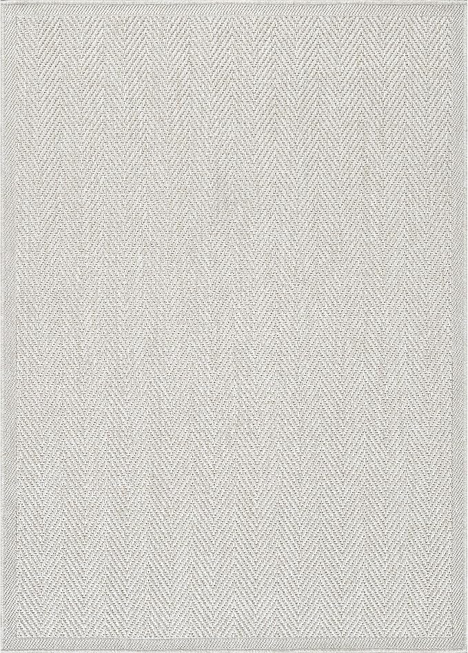 CAMILSON Easy Jute Rug 8x10, Indoor Outdoor Off-White Color Fiber Area Rugs - Image 2