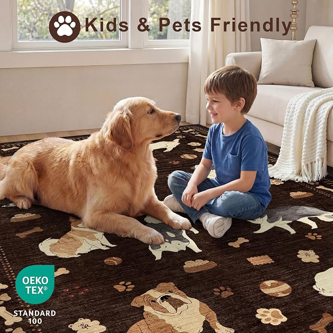 DUKINO 2x6 Washable Runner Rug for Hallway, Non Slip Animal Dog Kitchen Rug - Image 4