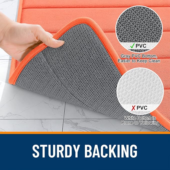 OLANLY Memory Foam Long Bathroom Rugs Runner 47x20, Super Soft Absorbent Bath - Image 7