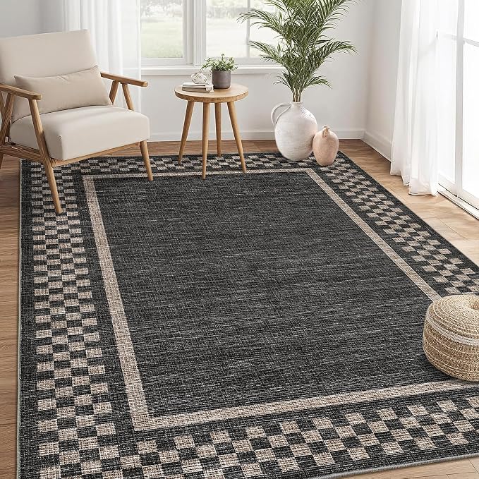 GarveeHome Machine Washable 5x7 Area Rugs Modern Bordered Living Room Rug Non - Image 9