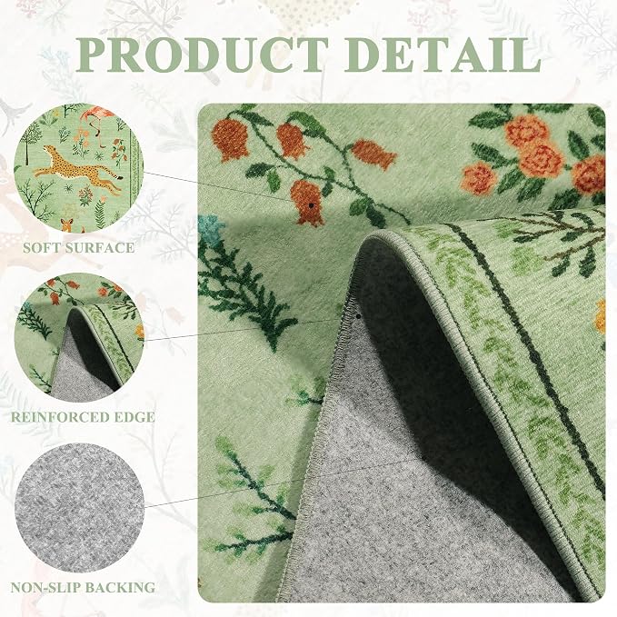 DUKINO 2x3 Rug, Washable Animal Rugs - Image 5