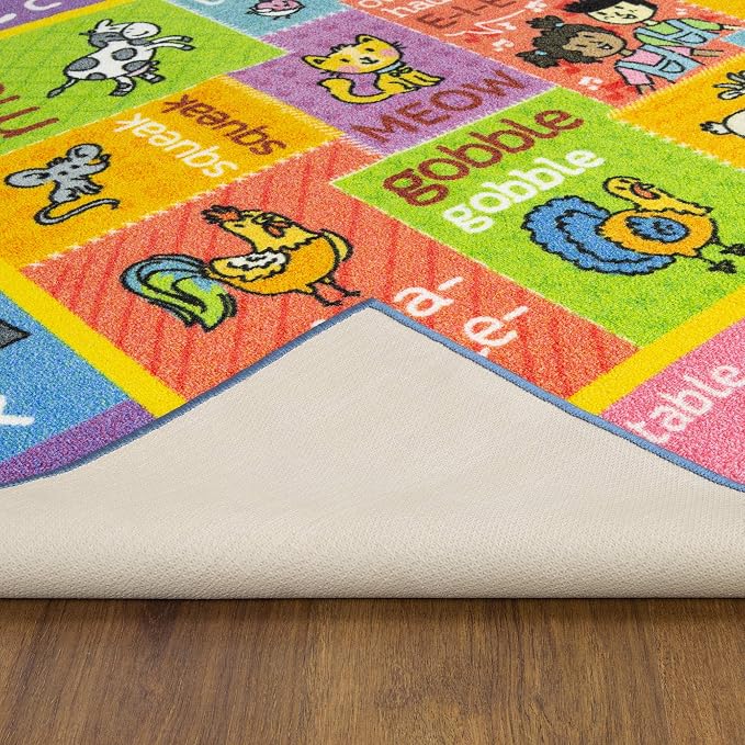 KC Cubs 5x7 ABC Alphabet Animal Sounds Rug – Educational Non-Slip Carpet Play - Image 7