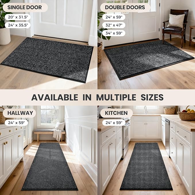 PURRUGS Dirt Trapping Door Mat 32" x 47", Non-Slip Machine Washable Entry Rug - Image 9