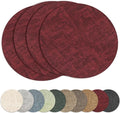 13"Round Placemats Set of 4, Reversible Faux Leather Heat Resistant Table Mats by NCUE