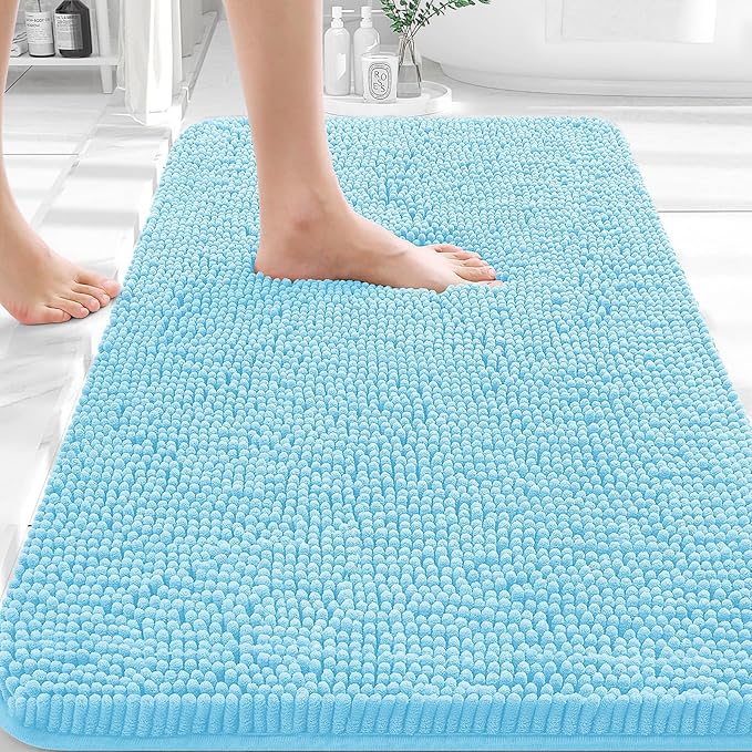 OLANLY Bathroom Rugs 35x24, Extra Soft Absorbent Chenille Bath Rugs, Rubber by OLANLY