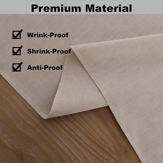 Gernaice 2PCS Solid Color Table Runner, Rustic Cotton Linen Farmhouse Table - Image 4