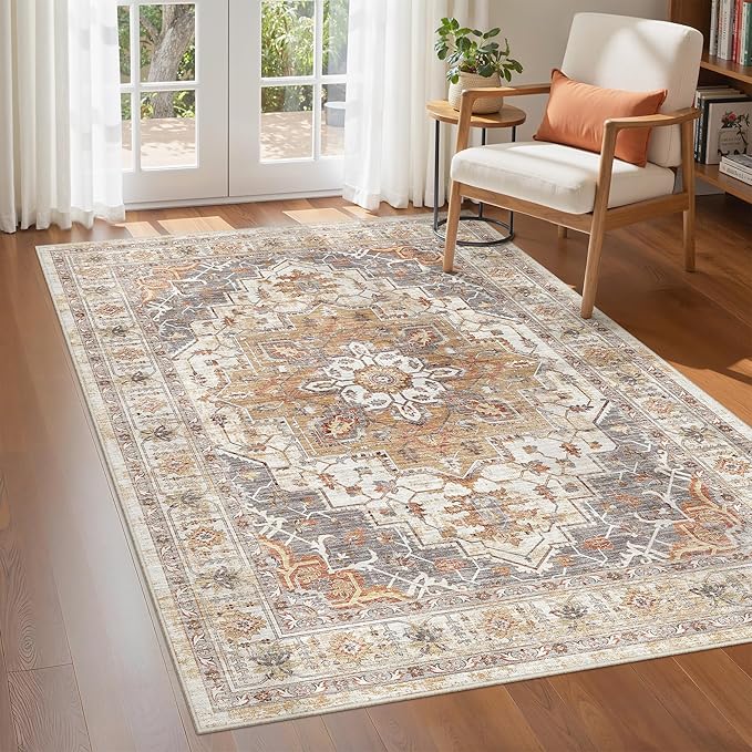 befbee 4x6 Rugs for Living Room Bedroom, Non-Slip Washable Rug, Stain Resistant by Befbee
