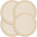 Round Placemats Set of 4 Table Mats 13Inch Washable Cotton Heat Resistant by Lucomb