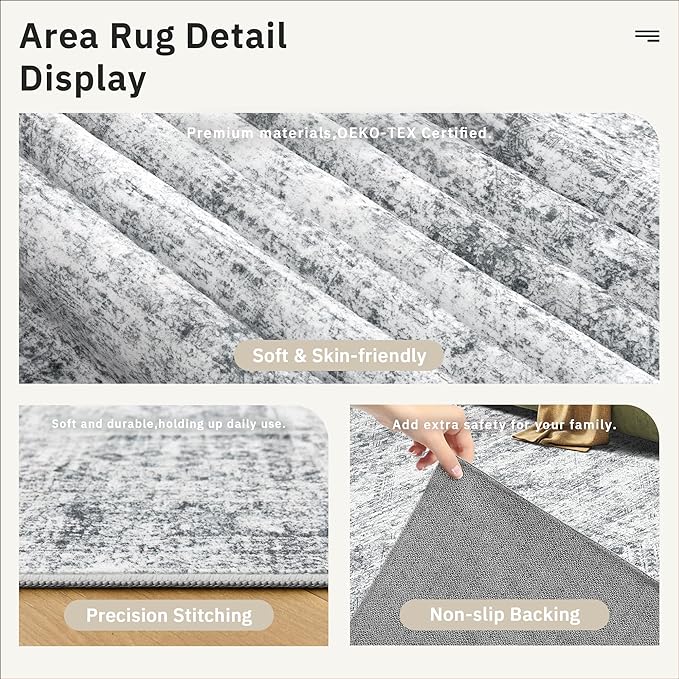 Soalmost Hallway Runner Rug 4x8 Wide: Washable Thin Runners - Image 6