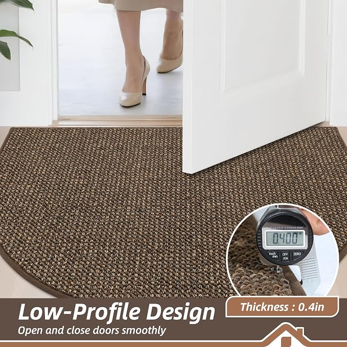 BEQHAUSE Dirt Trapper Door Mat 24" x 36" Half Circle Non-Slip Washable Doormats - Image 5