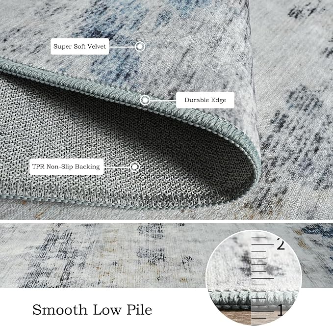 Toneed Abstract Area Rug 6x9 Modern Washable Rug Soft Non Slip Rug Low Pile - Image 6