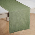 14 x 120 Inches Frayed Edge Table Runner, 270G Heavyweight Sand Washed Slub by KINGSTONE