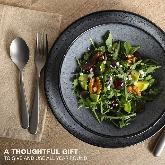Gibson Elite Tribeca Loft 16-Piece Dinnerware Set – Matte Black and Blue - Image 4