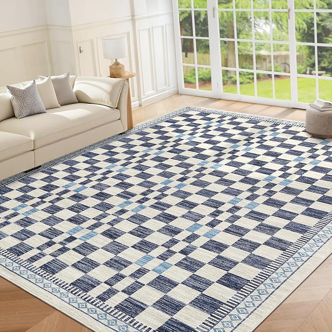 GarveeHome 10x13 Area Rug for Living Room Modern Abstract Checkered Carpets - Image 2