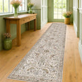 Boho 2x10 Moss Green Hallway Runner Rug 10 ft, Washable Extra Long Runner Rugs by HazoHaus