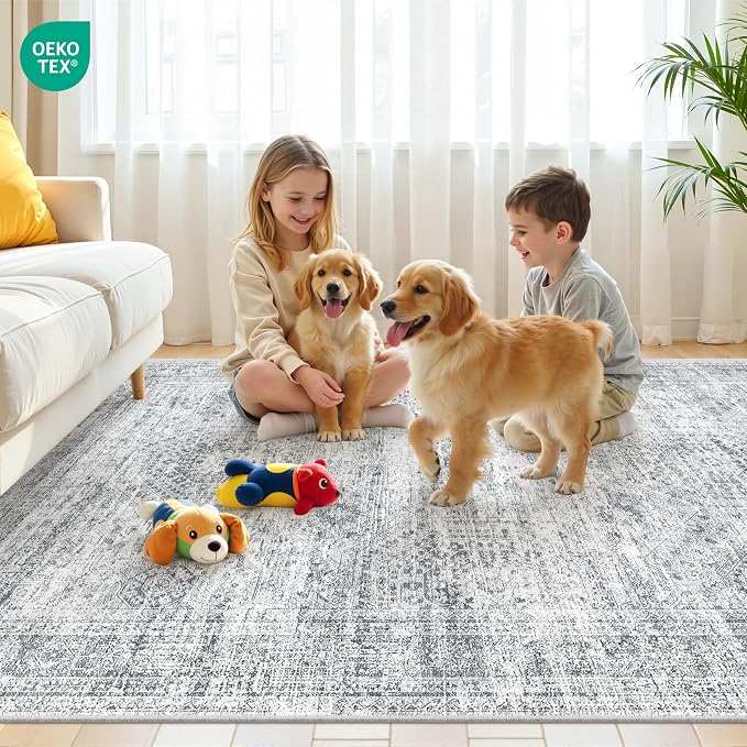 8x10 Area Rugs for Living Room, Non-Slip Backing Large Washable Rug for Nursery - Image 9