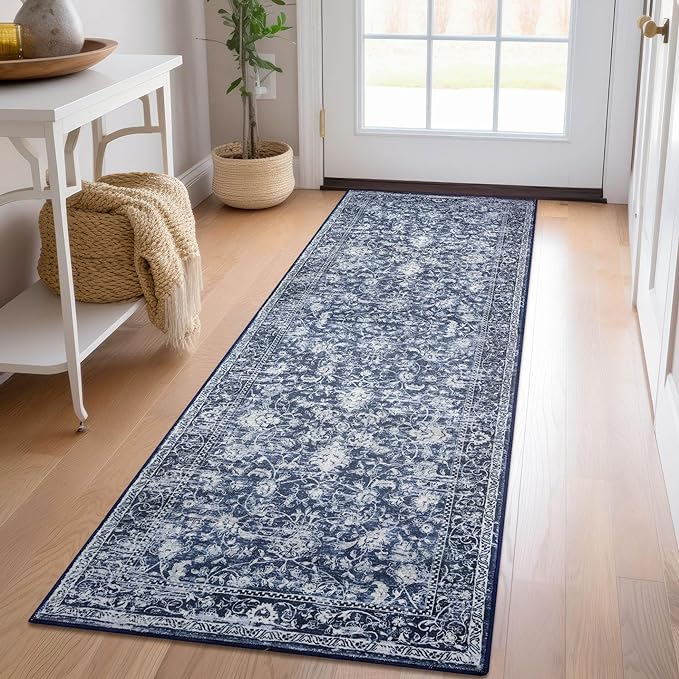 KILOCOCO Hallway Runner 2x6 Rug Runner Printed Vintage Floral Washable Kitchen by Kilococo