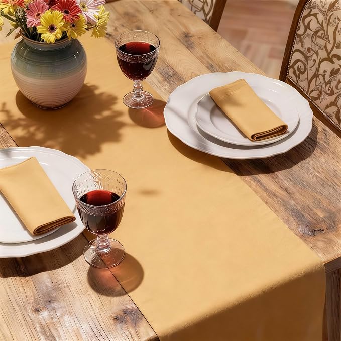 MEANMOY Gold Table Runner 72 Inches Long Waterproof Washable Table Runners | - Image 6