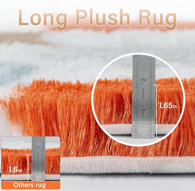 PureCozy 8'x10'+2'x6 Colorful Shag Rug Set of 2 - Image 2