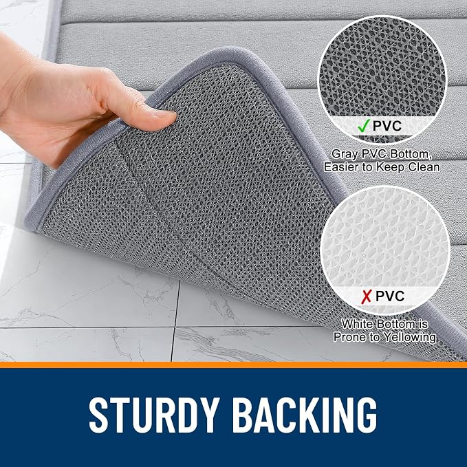 OLANLY Memory Foam Long Bathroom Rugs Runner 59x20, Super Soft Absorbent Bath - Image 7