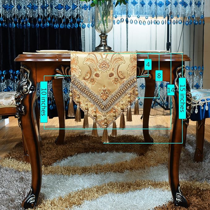 Luxury Velvet Gold Table Runner 205 Inches Long - Image 5