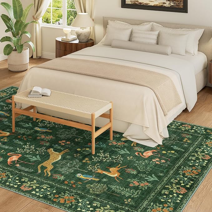 DUKINO 9x12 Rug, Washable Animal Living Room Rug - Image 4