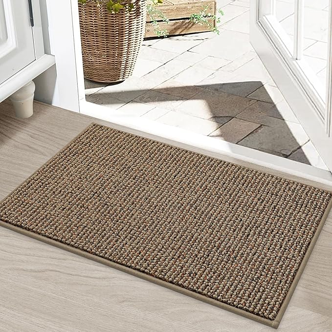 BEQHAUSE Dirt Trapper Door Mat 20" x 32", Non-Slip Washable Doormats Entrance by BEQHAUSE