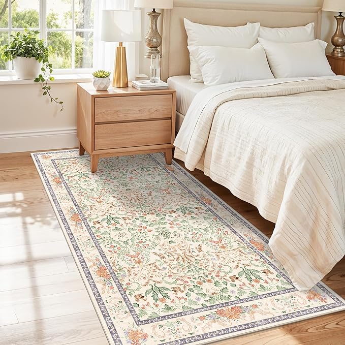 Botanical Beige 3x5 Area Rug by ZHXXUJ