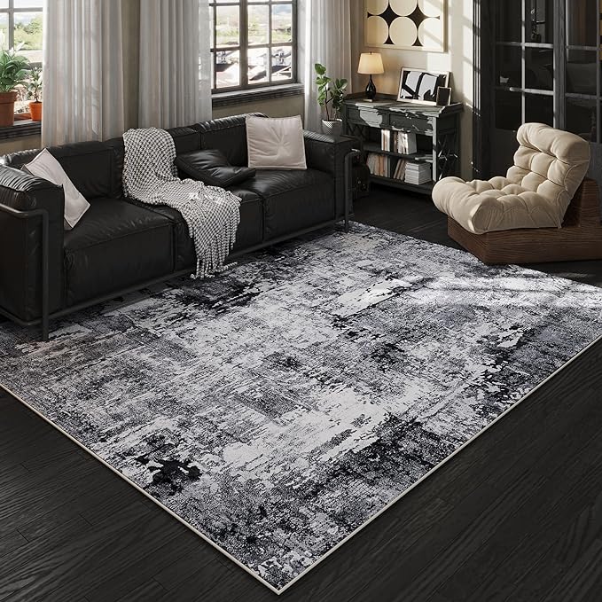 Rugcomf 6x9 Rug Washable Bedroom Rug Large Soft Area Rug Abstract Pattern by Rugcomf