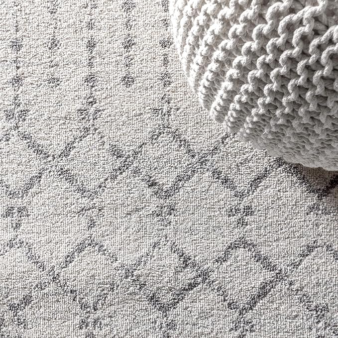 JONATHAN Y Boho Vintage Diamond Cream/Gray Square Area Rug 6X6 ft, Moroccan Hype - Image 3
