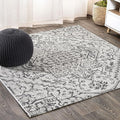 JONATHAN Y Boho Medallion Indoor Outdoor Square Area Rug 8X8 Black/Gray by JONATHANY
