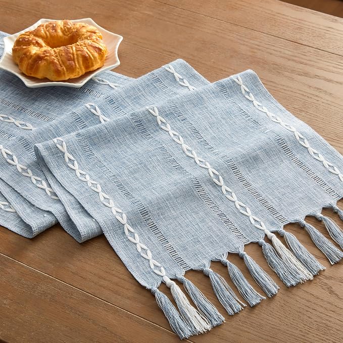 Hemstitched Farmhouse Table Runner, Cotton Linen Table Runners 72 Inches Long - Image 7