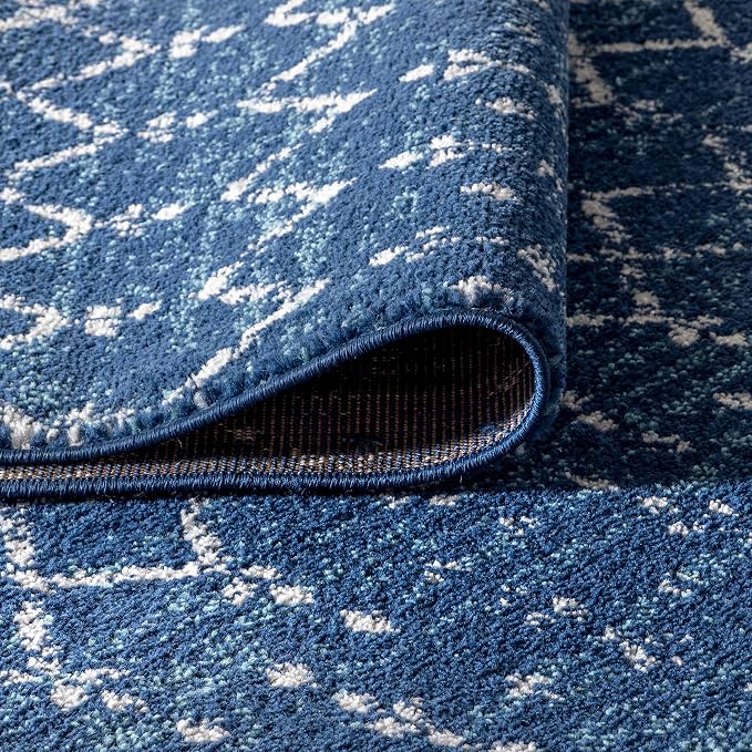 JONATHAN Y Boho Vintage Diamond Blue/White Indoor Area Rug 3X5 ft, Moroccan Hype - Image 9