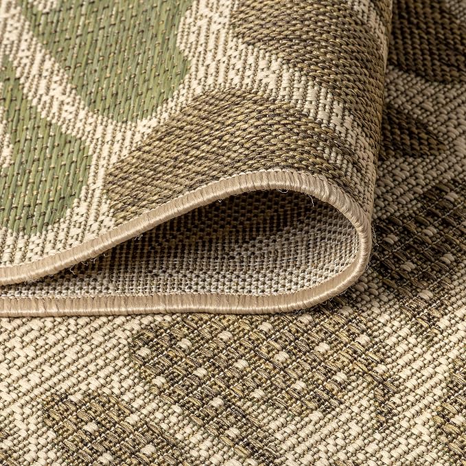 JONATHAN Y Floral Textured Weave Indoor Outdoor Area Rug 4X6 Sage/Brown - Image 8