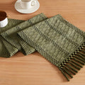 Macrame Style Boho Table Runner, 12x90 Inch Moss | Woven Boho Table Runner by ZEEMARTONLINE